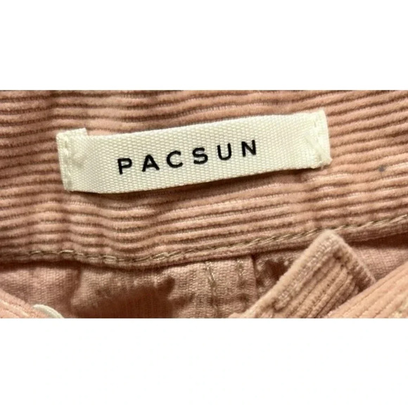 PacSun Solid Pink Corduroy Pants Wide Leg High Waisted Pockets Cotton Women’s 31 - Picture 4 of 10